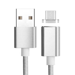 1.2m Weave Style 5V 2A Micro USB to USB 2.0 Magnetic Data / Charger Cable(Silver)