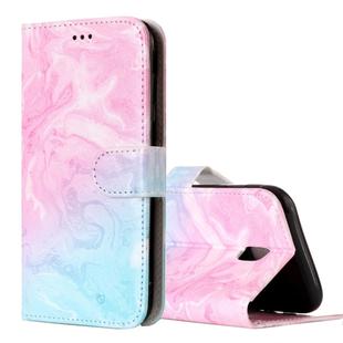 For Galaxy J3 (2017) (EU Version) Pink Green Marble Pattern Horizontal Flip Leather Case with Holder & Card Slots & Wallet