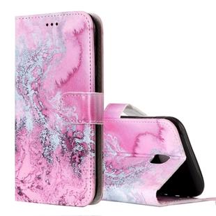 For Galaxy J3 (2017) (EU Version) Pink Seawater Pattern Horizontal Flip Leather Case with Holder & Card Slots & Wallet