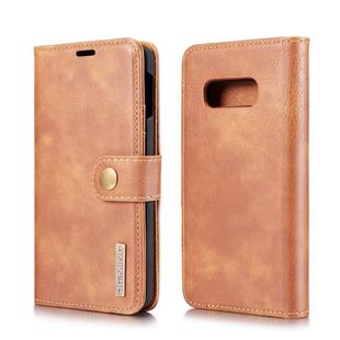 DG.MING Crazy Horse Texture Flip Detachable Magnetic Leather Case for Samsung Galaxy S10 E, with Holder & Card Slots & Wallet(Brown)