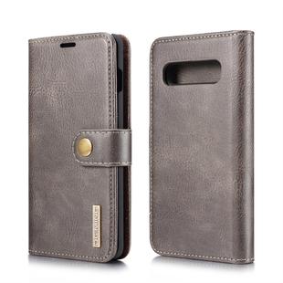 DG.MING Crazy Horse Texture Flip Detachable Magnetic Leather Case for Samsung Galaxy S10 Plus, with Holder & Card Slots & Wallet(Grey)
