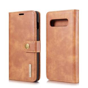 DG.MING Crazy Horse Texture Flip Detachable Magnetic Leather Case for Samsung Galaxy S10, with Holder & Card Slots & Wallet(Brown)