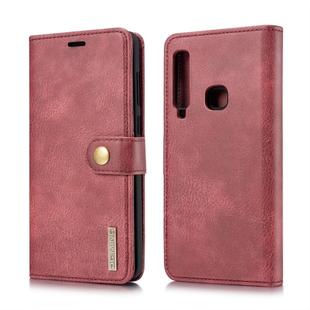 DG.MING Crazy Horse Texture Flip Detachable Magnetic Leather Case for Galaxy A9 (2018), with Holder & Card Slots & Wallet (Red)