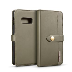 DG.MING Lambskin Detachable Horizontal Flip Magnetic Case for Galaxy S10 E, with Holder & Card Slots & Wallet(Green)