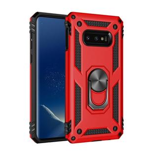 Sergeant Armor Shockproof TPU + PC Protective Case for Galaxy S10e, with 360 Degree Rotation Holder(Red)