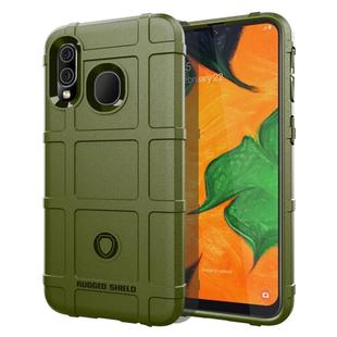 Shockproof Rugged  Shield Full Coverage Protective Silicone Case for Galaxy A40(Army Green)