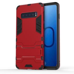 Shockproof PC + TPU Case for Galaxy S10, with Holder (Red)
