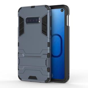 Shockproof PC + TPU Case for Galaxy S10e, with Holder(Navy Blue)