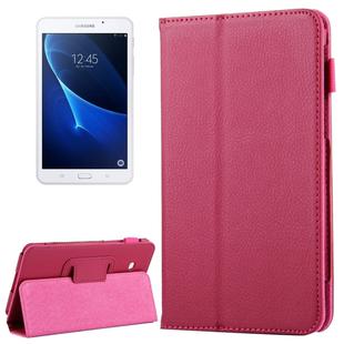 For Galaxy Tab A 7.0 / T280 Litchi Texture Magnetic Horizontal Flip Leather Case with Holder(Magenta)