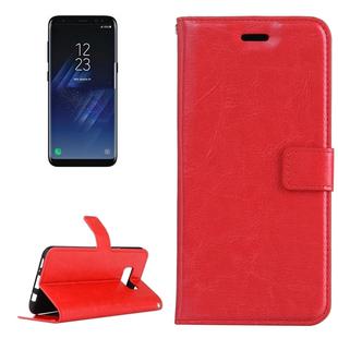 For Galaxy S8 Retro Crazy Horse Texture Horizontal Flip Leather Case with Holder & Card Slots & Wallet & Photo Frame(Red)