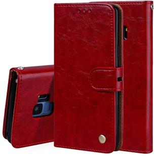 For Galaxy S9 Oil Wax Texture Horizontal Flip Leather Case with Holder & Card Slots & Wallet(Red)