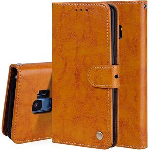For Galaxy S9 Oil Wax Texture Horizontal Flip Leather Case with Holder & Card Slots & Wallet(Brown)