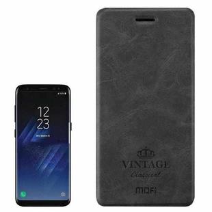 MOFI VINTAGE for Galaxy S8 + / G955 Crazy Horse Texture Horizontal Flip Leather Case with Card Slot & Holder(Black)