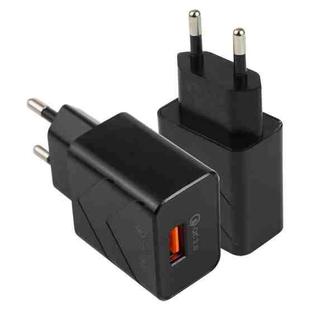 LZ-715 18W QC3.0 USB Single Port Fast Travel Charger, EU Plug(Black)