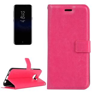 For Galaxy S8 Retro Crazy Horse Texture Horizontal Flip Leather Case with Holder & Card Slots & Wallet & Photo Frame & Lanyard(Magenta)