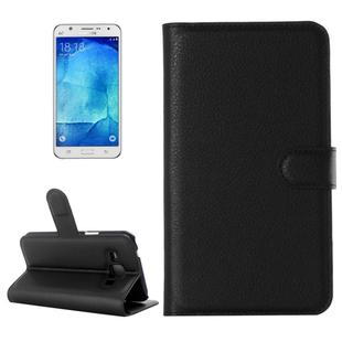 Litchi Texture Horizontal Flip Leather Case for Galaxy J7 / J7 neo, with Holder & Card Slots & Wallet(Black)