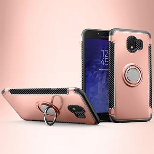 Magnetic 360 Degree Rotation Ring Armor Protective Case for Galaxy J4 (2018)(Rose Gold)