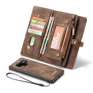 CaseMe-008 Detachable Multifunctional Horizontal Flip Leather Case for Galaxy Note9, with Card Slot & Holder & Zipper Wallet & Photo Frame(Coffee)