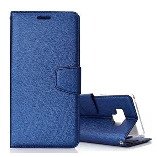 Silk Texture Horizontal Flip Leather Case for Galaxy Note 9, with Holder & Card slots & Wallet & Photo Frame(Dark Blue)