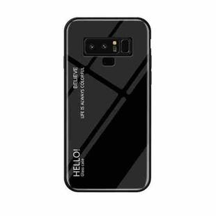 Gradient Color Glass Case for Galaxy Note9(Black)