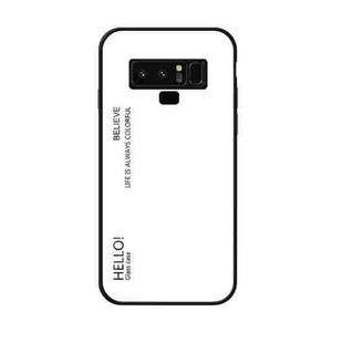 Gradient Color Glass Case for Galaxy Note9(White)