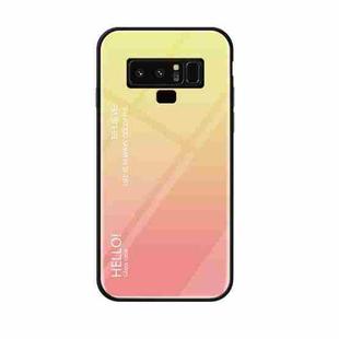 Gradient Color Glass Case for Galaxy Note9(Yellow)