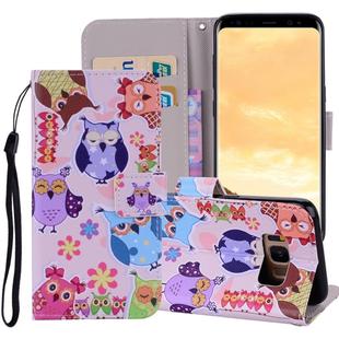 Colored Drawing Horizontal Flip Leather Case for Galaxy S8, with Holder & Card Slots & Wallet & Lanyard