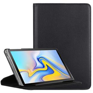 Litchi Texture Horizontal Flip 360 Degrees Rotation Leather Case for Samsung Galaxy Tab A 10.5 T590, with Holder(Black)