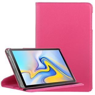 Litchi Texture Horizontal Flip 360 Degrees Rotation Leather Case for Samsung Galaxy Tab A 10.5 T590, with Holder(Rose Red)