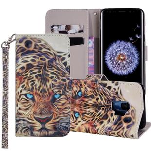 Leopard Pattern Colored Drawing Horizontal Flip Leather Case for Galaxy S9, with Holder & Card Slots & Wallet & Lanyard