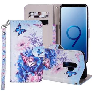Colored Drawing Horizontal Flip Leather Case for Galaxy S9+, with Holder & Card Slots & Wallet & Lanyard