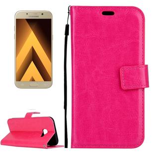 For Galaxy A3 (2017) / A320 Crazy Horse Texture Horizontal Flip PU Leather Case with Holder & Card Slots & Wallet & Photo Frame & Lanyard & Magnetic Buckle (Magenta)