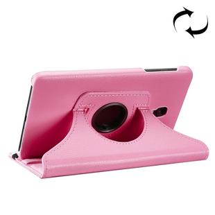 For Galaxy Tab A 8.0 (2017) / T380 / T385 Litchi Texture Horizontal Flip 360 Degrees Rotation Leather Case with Holder(Pink)