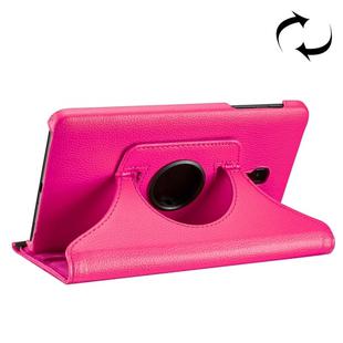 For Galaxy Tab A 8.0 (2017) / T380 / T385 Litchi Texture Horizontal Flip 360 Degrees Rotation Leather Case with Holder(Magenta)