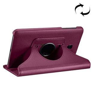 For Galaxy Tab A 8.0 (2017) / T380 / T385 Litchi Texture Horizontal Flip 360 Degrees Rotation Leather Case with Holder(Purple)