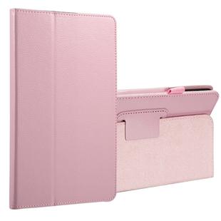 For Galaxy Tab A 8.0 (2017) / T380 / T385 Litchi Texture Horizontal Flip PU Leather Protector Case with Holder (Pink)