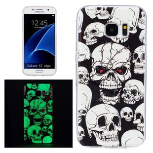 For Galaxy S7 Edge / G935 Noctilucent Red Eye Ghost Pattern IMD Workmanship Soft TPU Protective Case