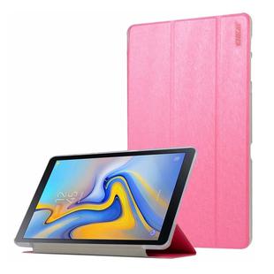 ENKAY Silk Texture Horizontal Flip PU Leather Case for Galaxy Tab A 10.5 / T595 & T590, with Three-folding Holder & Sleep / Wake-up Function (Rose Red)