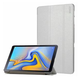 ENKAY Silk Texture Horizontal Flip PU Leather Case for Galaxy Tab A 10.5 / T595 & T590, with Three-folding Holder & Sleep / Wake-up Function (White)