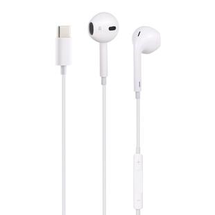 1.2m Wired In Ear USB-C / Type-C Interface Headset with Mic, Not For Samsung Phones(White)