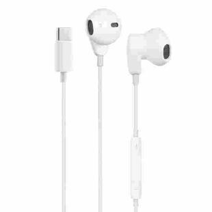 ME563-T 1.2m Wired In Ear USB-C / Type-C Interface Headset with Mic, Not For Samsung Phones(White)