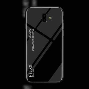 Gradient Color Glass Case for Galaxy J6+ (Black)