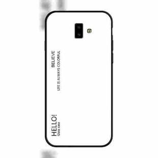 Gradient Color Glass Case for Galaxy J6+ (White)