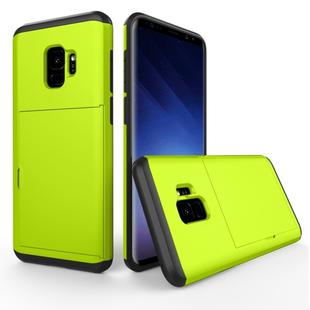 For Galaxy S9 TPU + PC Dropproof Protective Back Cover Case with Card Slot(Green)