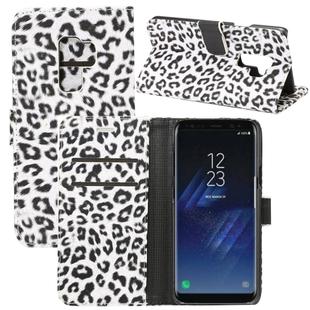 For Galaxy S9+ Leopard Pattern PU + PC Horizontal Flip Leather Case with Holder & Card Slots & Wallet(White)
