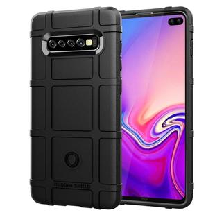 Shockproof Protector Cover Full Coverage Silicone Case for Galaxy S10+(Black)