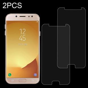 2 PCS For Galaxy J7 (2017) (EU Version) 0.26mm 9H Surface Hardness 2.5D Explosion-proof Non-full Screen Tempered Glass Screen Film