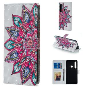 Half Flower Pattern Horizontal Flip Leather Case for Galaxy A9 (2018), with Holder & Card Slots & Photo Frame & Wallet