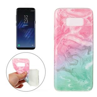 For Galaxy S8 Pink Green Marble Pattern Soft TPU Protective Case