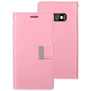 GOOSPERY RICH DIARY for Galaxy S10e PU + TPU Crazy Horse Texture Horizontal Flip Leather Case with Card Slots & Wallet(Pink)